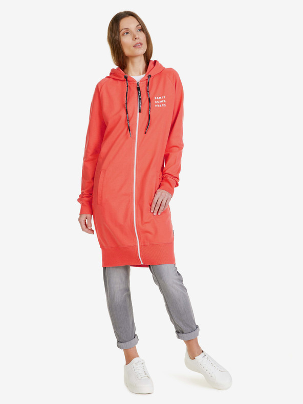 Sam 73 Оранжев дамски удължен суитшърт SAM 73 Margaret