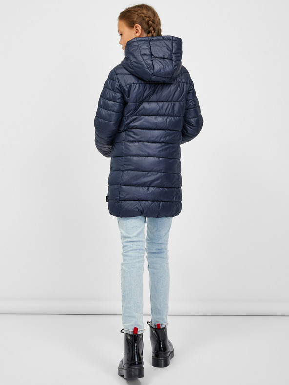 Sam 73 Тъмносиньо детско ватирано палто с качулка SAM 73 Nadine