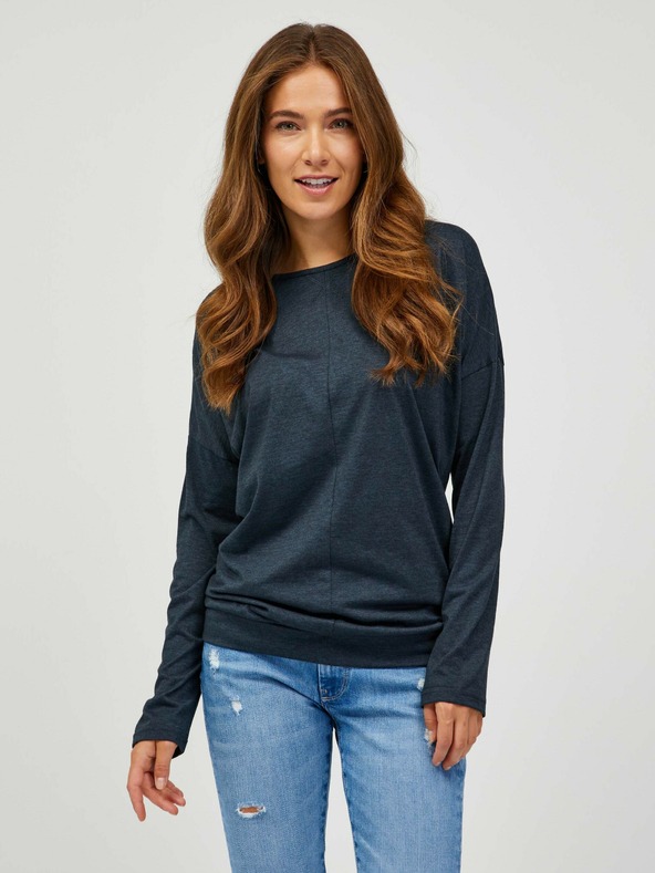 Sam 73 Черна дамска основна тениска с дълъг ръкав SAM 73 Azuka