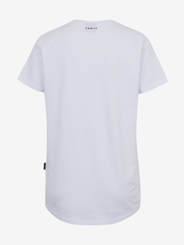 Sam 73 Бяла дамска тениска с щампа SAM73 Musca