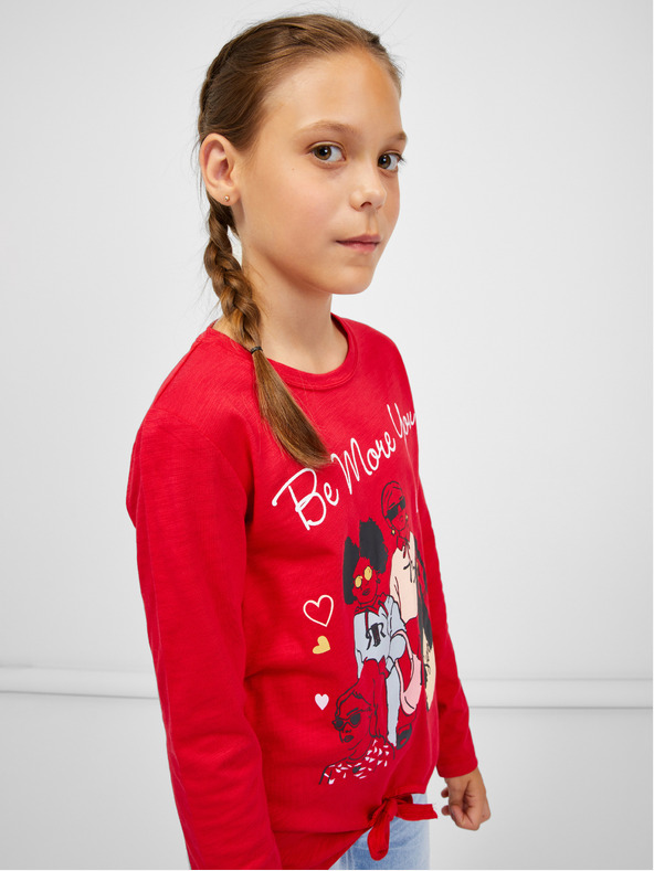 Sam 73 Червена тениска с дълъг ръкав за момичета SAM 73 Vadania