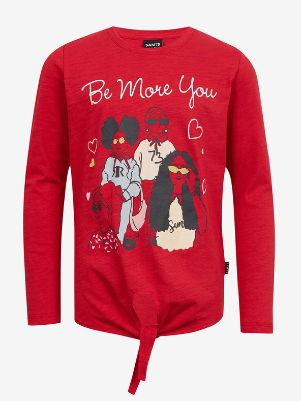 Sam 73 Червена тениска с дълъг ръкав за момичета SAM 73 Vadania