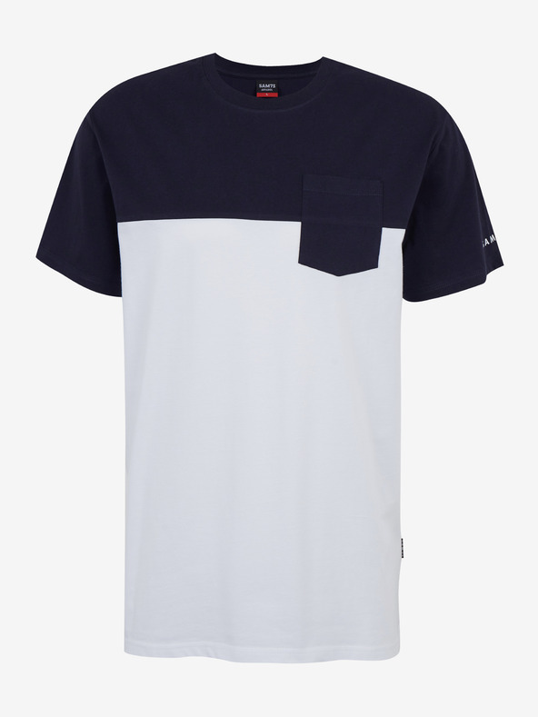 Sam 73 Синя и бяла мъжка тениска SAM 73 Sirius