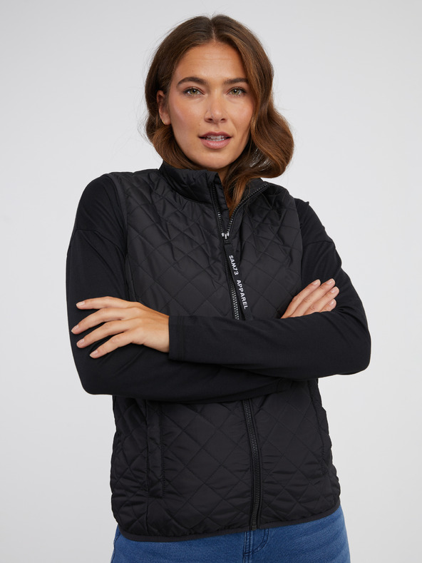 Sam 73 Черна дамска ватирана жилетка SAM 73 Pictor