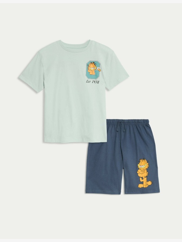Marks & Spencer Пижама Garfield™ от чист памук (6-16 години) Marks & Spencer зелена