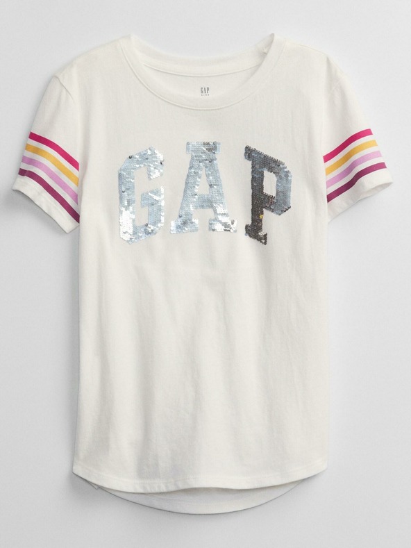 GAP Детска тениска с пайети и лого GAP