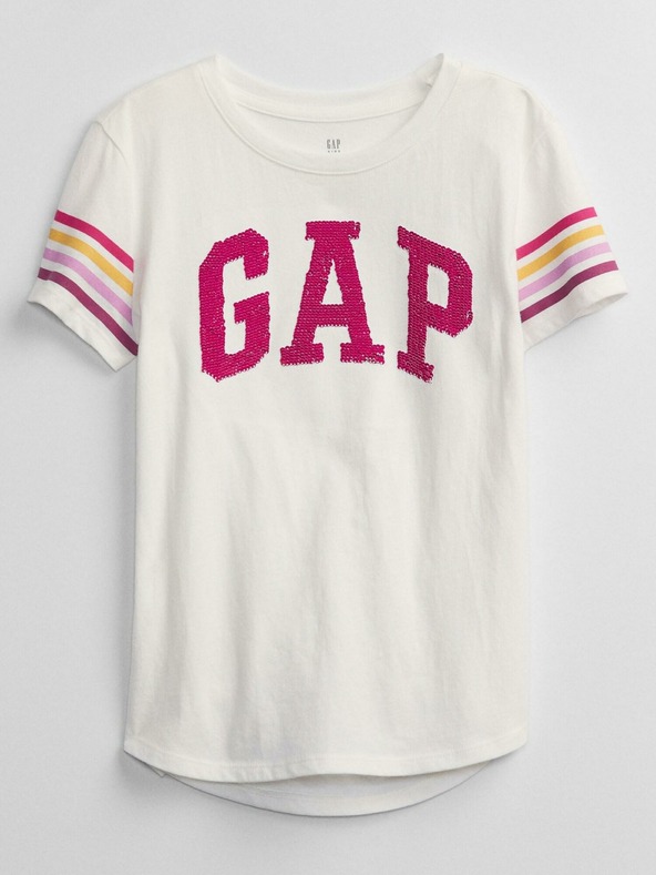 GAP Детска тениска с пайети и лого GAP