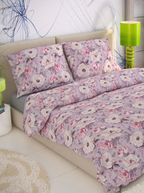 Kvalitex Френско крепирано спално бельо 220x200, 70x90cm Ester grey Kvalitex