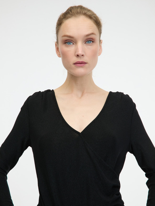 Orsay Черно дамско боди с дълъг ръкав ORSAY