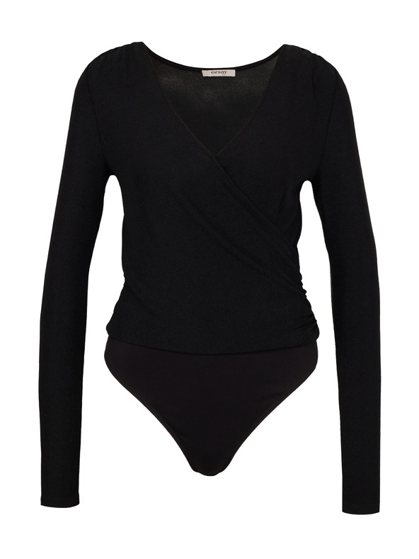 Orsay Черно дамско боди с дълъг ръкав ORSAY