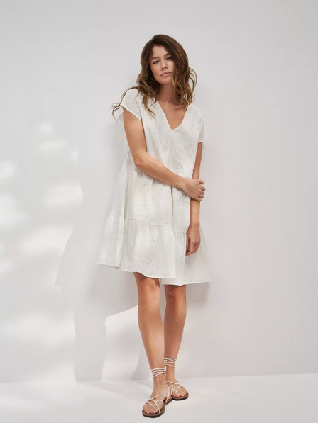 Moodo Дамска рокля бяла MOODO