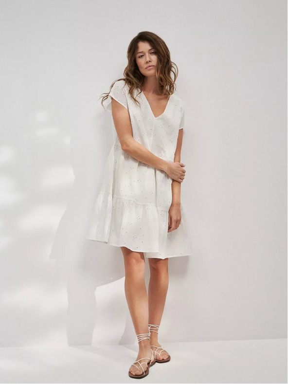 Moodo Дамска рокля бяла MOODO