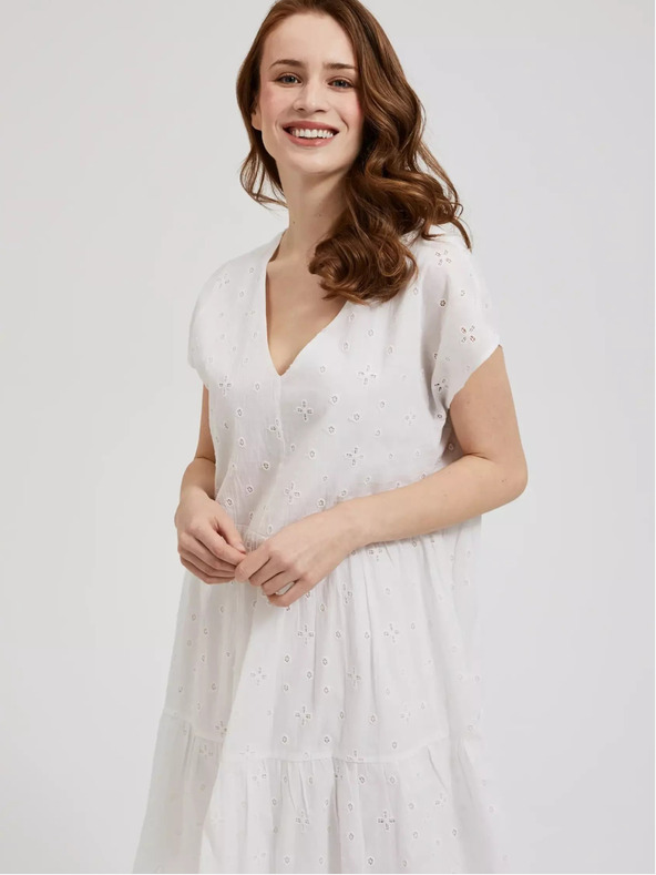 Moodo Дамска рокля бяла MOODO