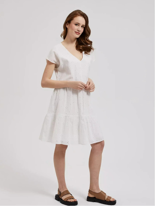 Moodo Дамска рокля бяла MOODO