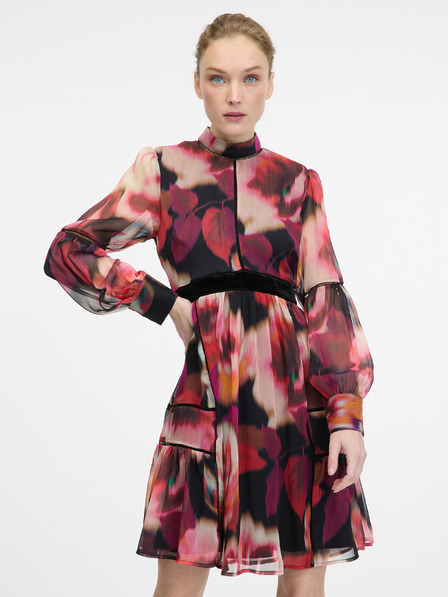 Orsay Червена дамска с мотиви рокля до коляното ORSAY