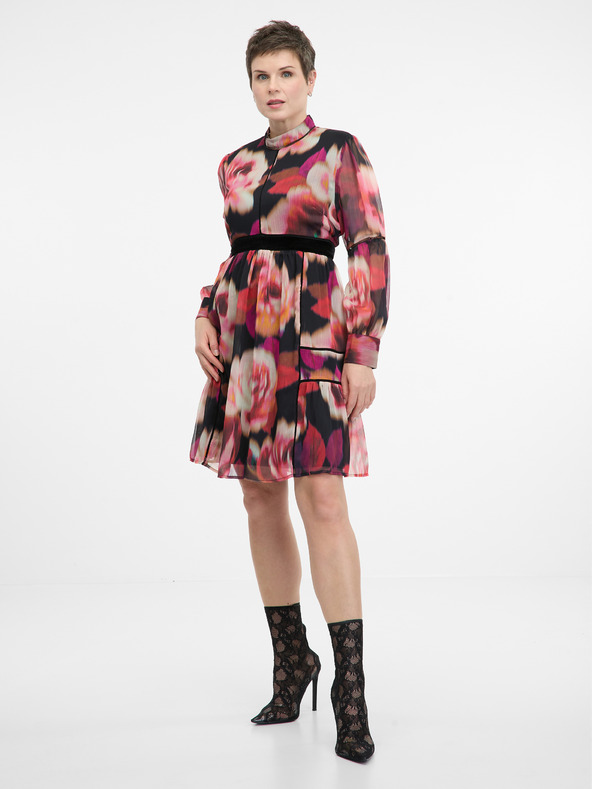 Orsay Червена дамска с мотиви рокля до коляното ORSAY