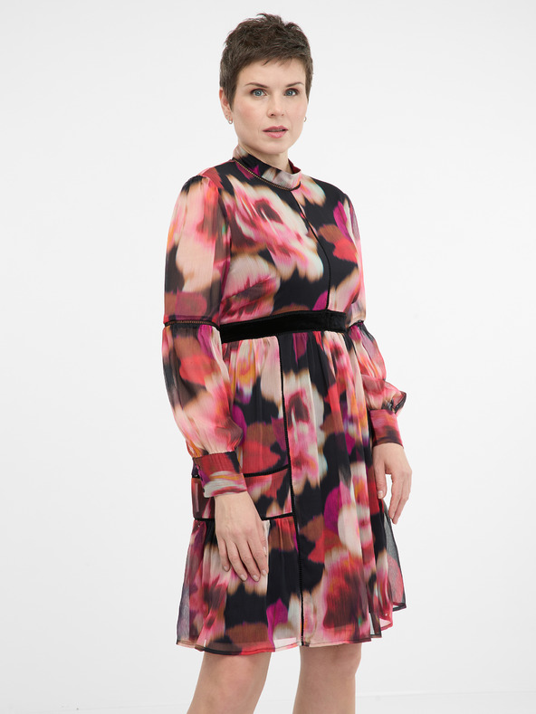 Orsay Червена дамска с мотиви рокля до коляното ORSAY