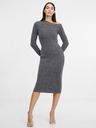 Orsay ORSAY Сива дамска миди рокля с ръкави
