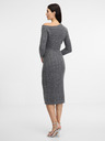 Orsay ORSAY Сива дамска миди рокля с ръкави