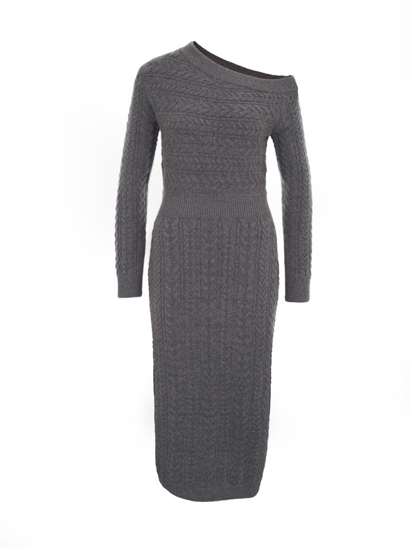 Orsay ORSAY Сива дамска миди рокля с ръкави