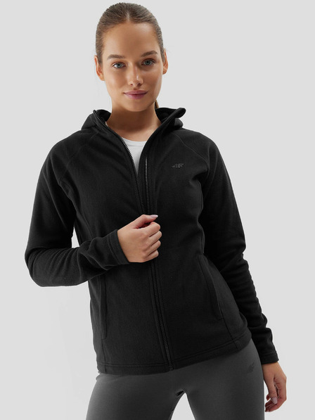 4F Дамски суитшърт с цип и качулка от полар 4F