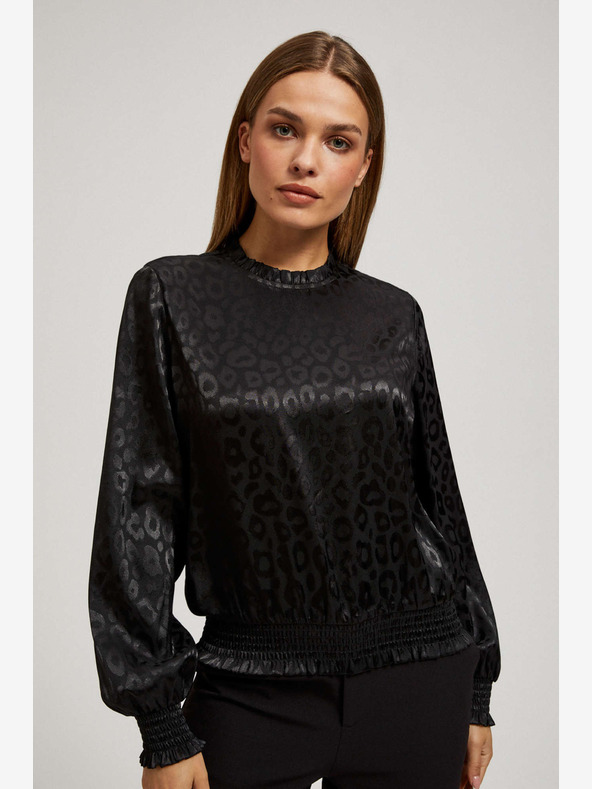 Moodo Черна блуза с накъсани ръкави Moodo