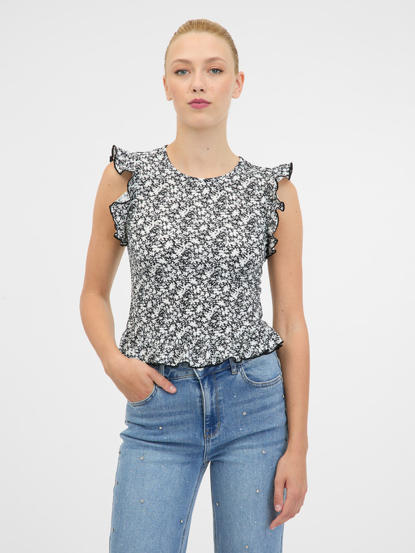 Orsay Черна дамска тениска с къс ръкав ORSAY