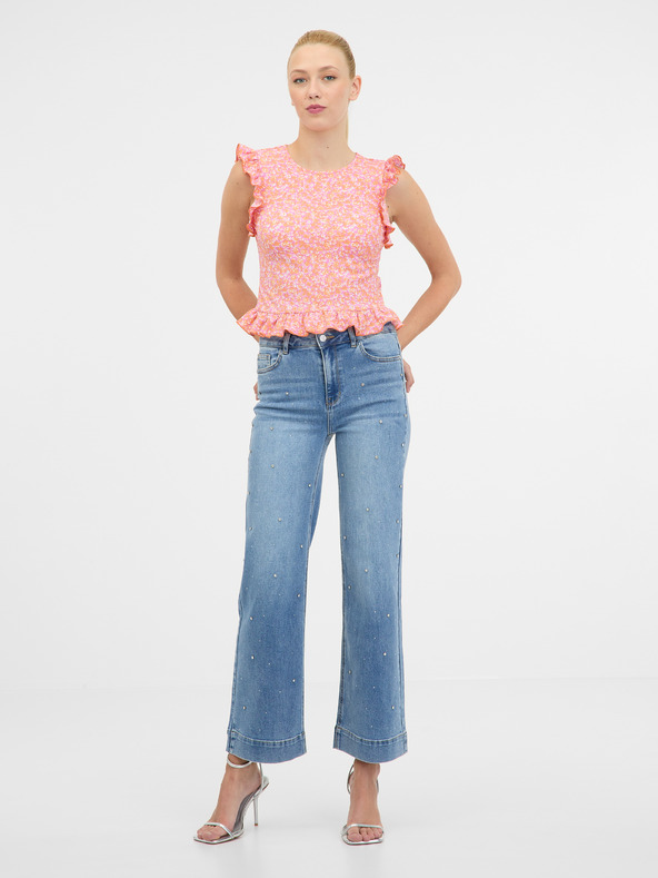 Orsay Розова дамска тениска с къс ръкав ORSAY