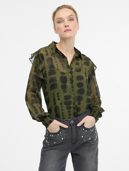 Orsay Зелена блуза с яка ORSAY