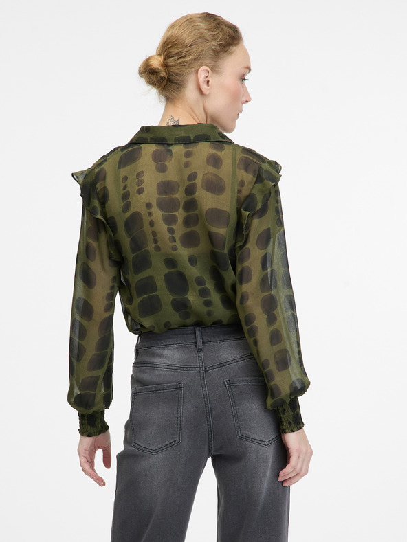 Orsay Зелена блуза с яка ORSAY