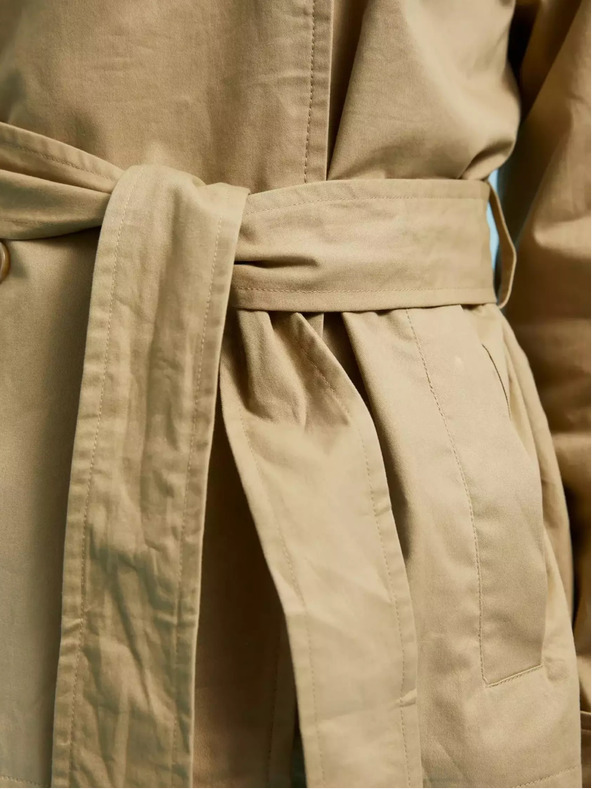 Moodo Бежов дамски къс тренчкот Moodo