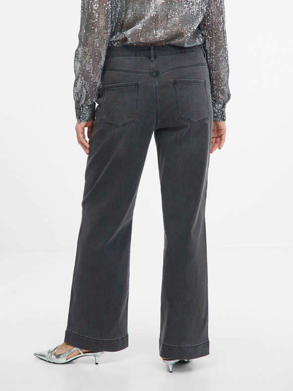 Orsay Тъмно сиви дамски дънки с широки крачоли ORSAY