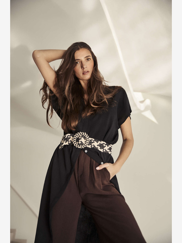 Moodo Бяло и черно дамско коланче Moodo