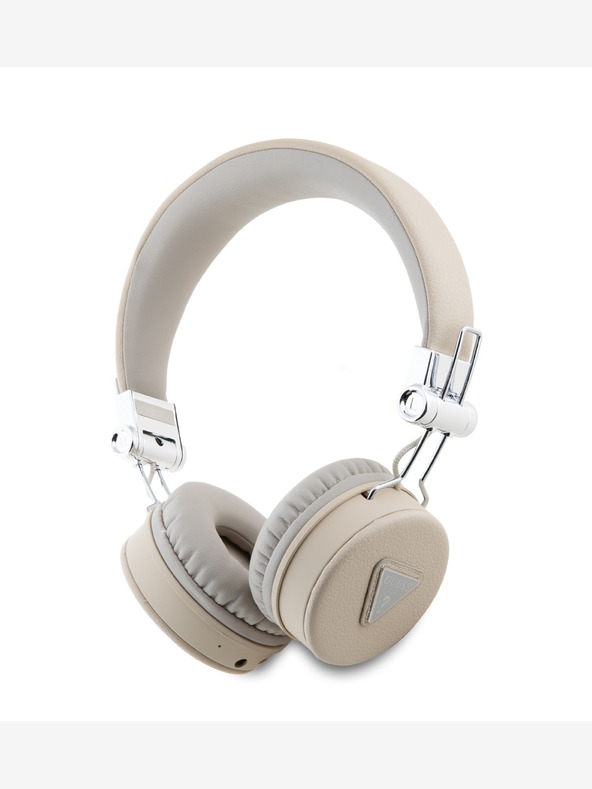 Guess Guess PU Grained Triangle Logo ENC Безжични слушалки бежови