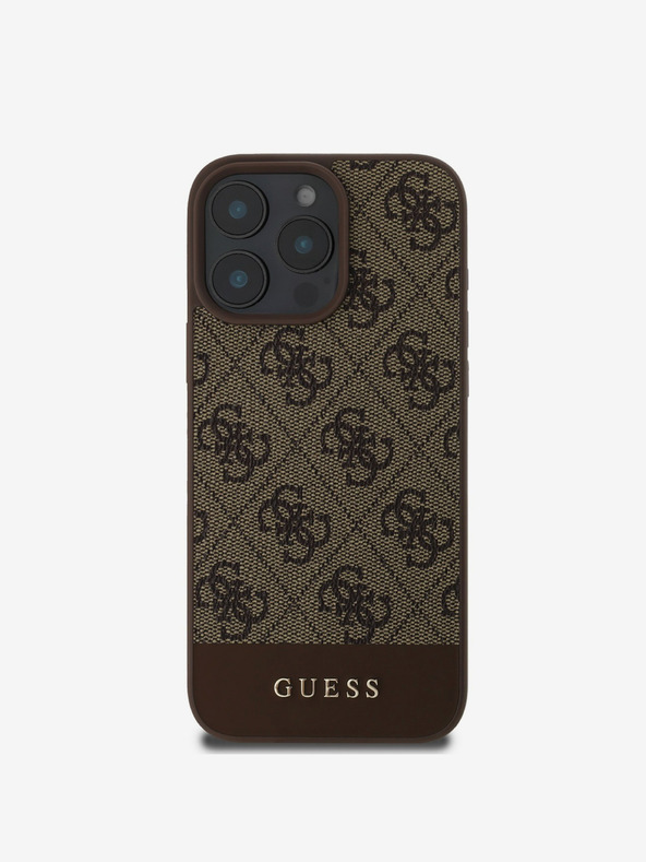 Guess Guess PU 4G Stripe заден капак за iPhone 16 Pro Max Brown