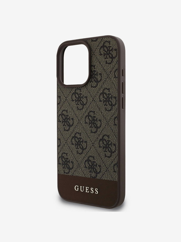 Guess Guess PU 4G Stripe заден капак за iPhone 16 Pro Max Brown