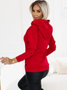numoco Удобен топъл суитчър с качулка и джобове - червен Numoco