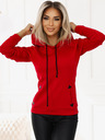 numoco Удобен топъл суитчър с качулка и джобове - червен Numoco