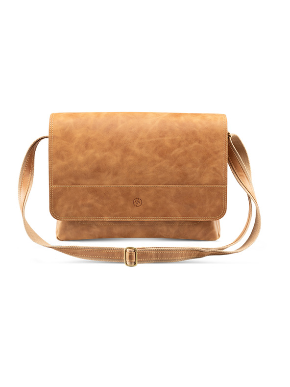 Vasky Кожена чанта светлокафява VASKY