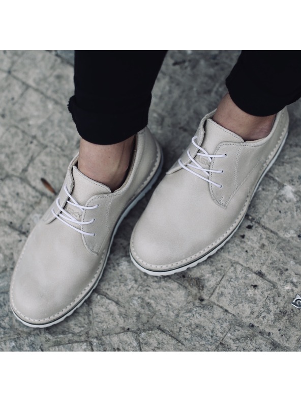 Vasky Дамски кожени полуобувки бежови - пролетни / есенни обувки Flexiko