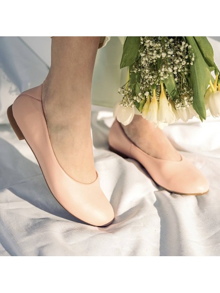 Vasky Vasky Misty Pink Кожени балерини розови - пролетни / есенни обувки Чешко производство от Zlín 35 EU