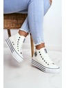 BIG STAR SHOES Дамски високи кецове Big Star - бели