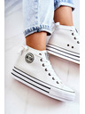 BIG STAR SHOES Дамски високи кецове Big Star - бели