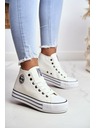 BIG STAR SHOES Дамски високи кецове Big Star - бели