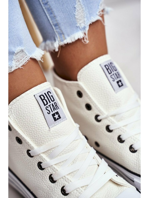 BIG STAR SHOES Дамски високи кецове Big Star - бели