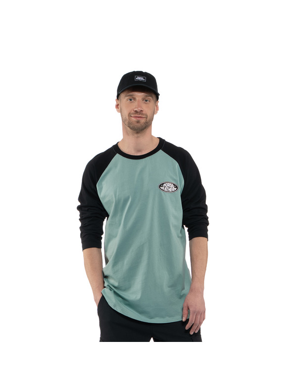 Horsefeathers Тениска Dynamo Raglan - синя мъгла/черно HORSEFEATHERS