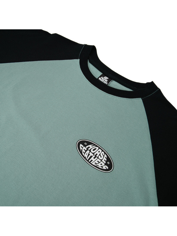 Horsefeathers Тениска Dynamo Raglan - синя мъгла/черно HORSEFEATHERS