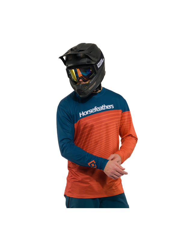 Horsefeathers Мъжка колоездачна тениска Quantum petrol/burnt orange HORSEFEATHERS