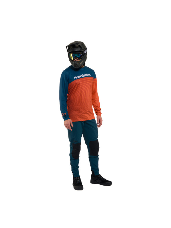 Horsefeathers Мъжка колоездачна тениска Quantum petrol/burnt orange HORSEFEATHERS