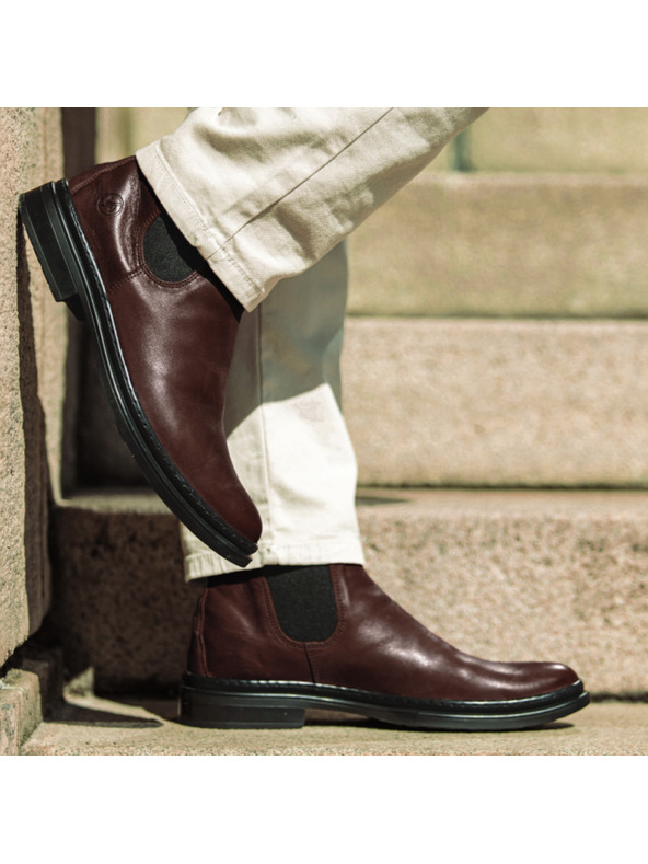 Vasky Мъжки кожени chelsea обувки тъмно кафяви Vasky Chelsea Dark Brown